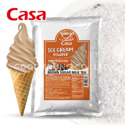 China Wholesale Instant Flavor Instant Instant Ice Cream Serving Okinawa Brown Sugar Milk Tea Soft Ice Cream Powder Mix for sale