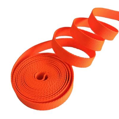 China Durable Heavy Duty Orange 1 Inch Polyester Webbing For Pet Collars / Outdoor Straps for sale