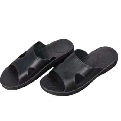 China Black Unique Anti-Static Slippers SPU Man Women Work For Clean Lab Shoe Cleanroom ESD Shoes Anti-Static Slippers for sale