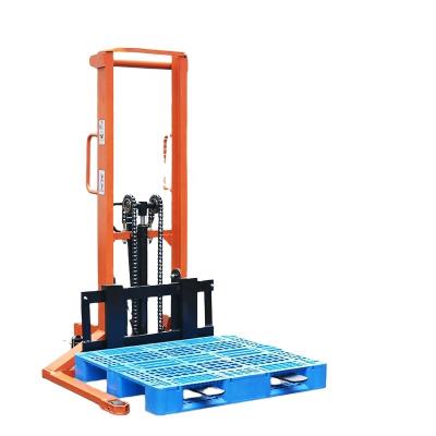 China Garment Shops New Style Manual Elevator Stacker Pallet 1.6 Meter Elevator Height Pallet Stacker for sale