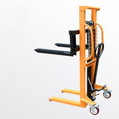 China Hotels 0.5 Ton Mini Manual Pallet Stacker Walkie Stacker Lift 500kg Manual Stacker Machine MS0513 for sale