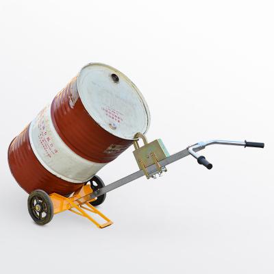 China Garment Shops Tilting Manual Drum Pusher Barrel Pusher Drum With Lightweight Rubber Wheels 450 Kg Parrot Beak Drum Pusher Trolley DE450C for sale