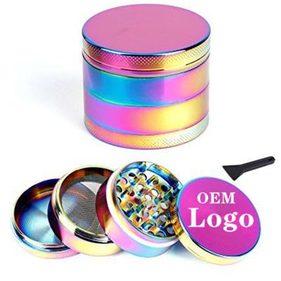 China Colorful Logo Herb Grinder Custom Portable 4 Layers Zinc Alloy Grinder Smoking Tobacco Accessories G017 for sale