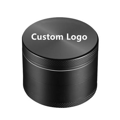 China Sharp Teeth Herb Grinder Custom Logo On CNC Zinc Alloy Herb Grinder 75mm With 4pcs Spice Scraper G066 Lid Size 40mm 50mm 55mm 63mm for sale