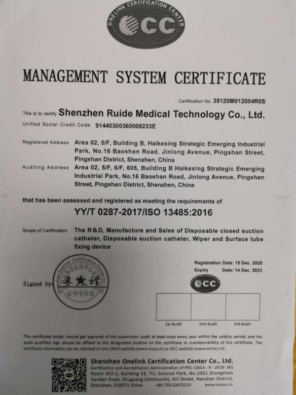 ISO13485 - Shenzhen Ruide Medical Technology Co., Ltd.