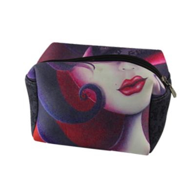 China High Quality Custom Logo Neoprene Material Makeup Cosmetic Shopping Bag With Zipper for sale