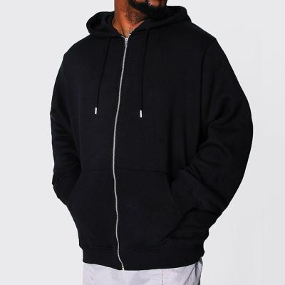 China Custom OEM LOGO Men's Plus Size Anti Shrink Zip Up Mens 100% French Terry Heavyweight Blank Hoodie For Cotton Hoodie for sale