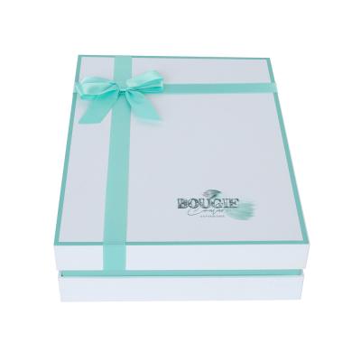 China OEM Handmade Custom Gift Packaging Boxes With Satin Lining Wigs Boxes With Ribbon Apparel Packaging Boxes for sale