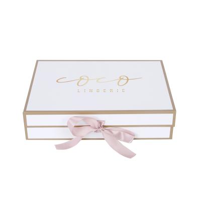 China OEM Handmade Luxury Custom Satin Lined Cardboard Gift Boxes For Hair Extension Packaging Box With Rigid Ribbon Magnetic Paper Gift Boxes for sale