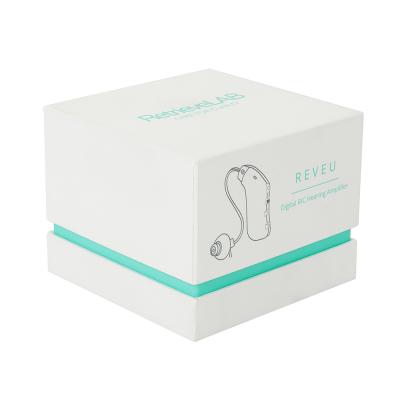 China Small Luxury Handmade Hearing Aid Packaging Gift Paper Box For Electronic Storage With Logo for sale