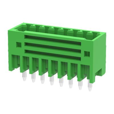 China Chinese Quick Green PCB Connector 2.5Mm Pitch Screwless PCB Factory Pluggable Terminal Block MC-PA2.5VXX(02-24) for sale