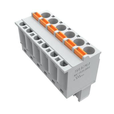 China China Factory Customized Terminal Strip Barrier Busbar Strip Din Rail Terminal Block MC-RJ5.08HXXP for sale