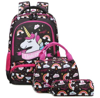 China Waterproof 3 in 1 Unicorn Backpack Sets Kids School Bookbag Lightweight Girls School Bag for sale