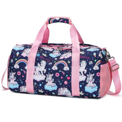 China Waterproof Kids Travel Duffel Bag Unicorn Gym Sport Bag Waterproof Sports Travel Overnight Bag for sale