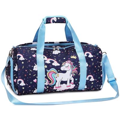 China New Waterproof Cartoon Unicorn Travel Bag Dry and Separation Large Capacity Wet Sports Bag for sale