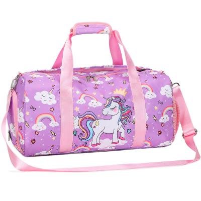 China 2022 Customizable Waterproof Large Capacity Duffel Bag Kids Dance Bag Unicorn Travel Bag for sale