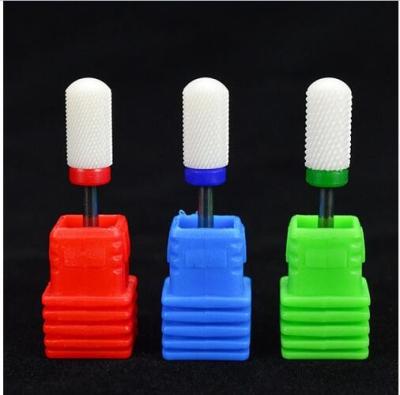 China 1pcs White Ceramic Milling Cutter Nail Drill Bit Nail Art Electric Polish Tool Drills Manicure Grinding Machine Device S for sale