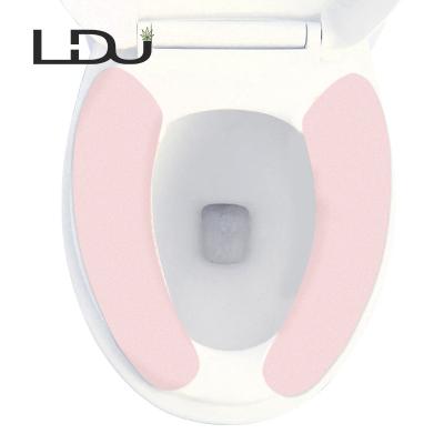 China Viable Hot Sale Two-sheet Tape Type Thickening And Self-adhesion WC Toilet Seat Cover Washable Soft Surface With Non-slip Adhesive Layer for sale