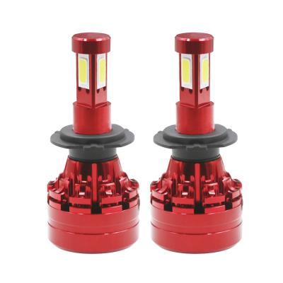 China Factory Supply H7 Auto Parts Car LED Headlights Aluminum Lamp Bulb Hot Selling 360 Degree 4 Side Super Bright Four LED for sale