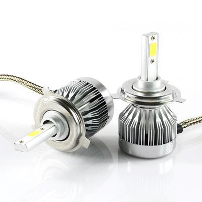 China Factory Supply C1 Quality Supply Car LED Lamp Aluminum Fanless Auto Bulb Headlights Aluminum Kit White Light Hot Selling 12V 2PCS 9003/HB2/H4 Good Price for sale