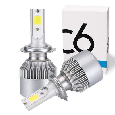 China Popular Hot Sale 6500K 60W 7200LM H7 Car Kit Auto Lamp Automotive Lighting Factory Supply C6 Car LED Aluminum Headlight Bulb Popular Light for sale