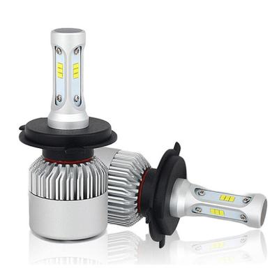 China Factory Supply S2 Aluminum Car LED Headlight Bulb All In One Kit White 6000K Auto Lamp 72W 8000lm CSP Chips Hi Lo Beam H4 Vehicle Light for sale