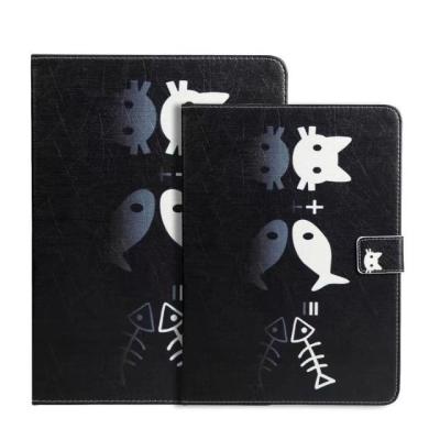 China Ultra Slim Cat Cartoon  PU Leather Magnetic Light Weight Cover Tablet Case For iPad Air for sale