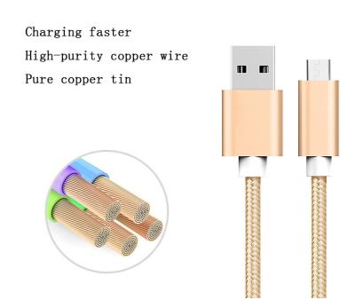 China USB Type C Cable Braided Charging Micro USB Cable High Speed Charging Cord Metal Housing For Note 8 for huawei xiaomi for sale