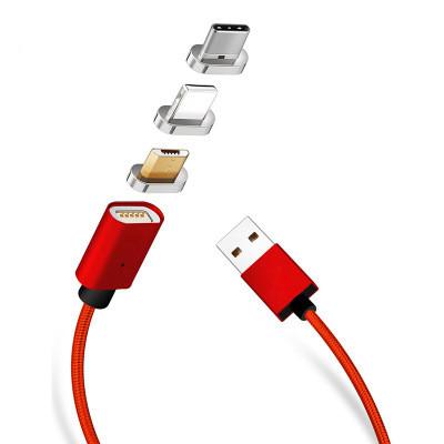 China Type c iPhone lighting micro usb Magnet adsorption braid USB cable for sale