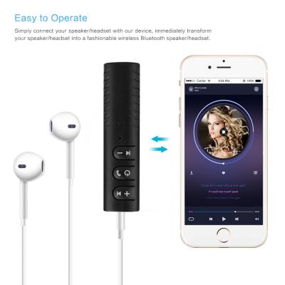 China Newest car bluetooth receiver 3.5 mm DC handsfree calling aux car kit speaker OEM order welcomed for iPhoneX 7plus for sale