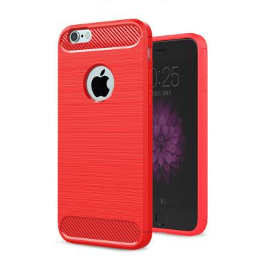 China Fashion Carbon Fiber Wiredrawing Brushed Soft TPU Back Cell Phone Case For iPhone 7 for sale