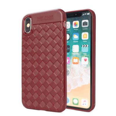 China New Arrival Braided Weave Pattern TPU Soft Silicon Mobile Phone Case for iphone X for sale