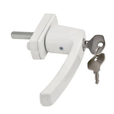 China Metal / Wooden Cabinet Aluminum Window Lock Handle White Lock MS501-B With Lock for sale