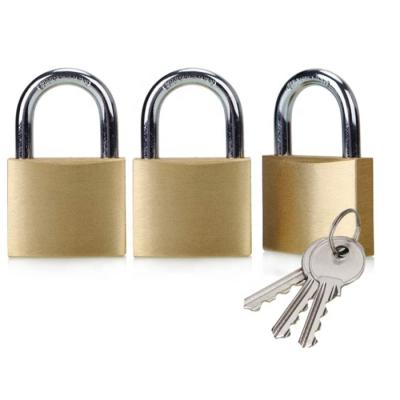 China High Security Brass Luggage Padlock with 3 PCS 30 mm Brass Key for Luggage, Warehouse and School for sale