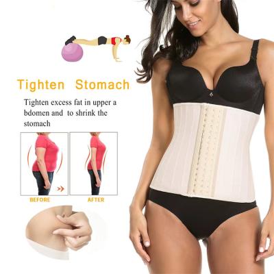 China Women's Breathable Shapers Corset Latex Waist Shaper Body Stockings Slimming Black Nude 16 Hooks Waist Wrap Band Custom Trainer for sale