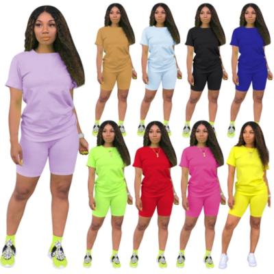 China QUICK DRY 5XL Plus Size Designer Short Sets Clothing 2021 Women Casual Matching Summer Clothing Sets Women Sport Shorts Summer 2 Piece Sets for sale