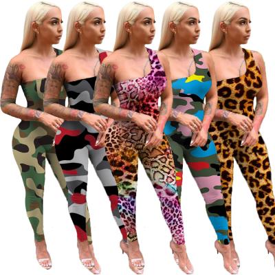 China Anti-wrinkle Women's One-Piece Overalls Camouflage Strapless V-Neck Overalls Women's Club Wear Women's Sets for sale