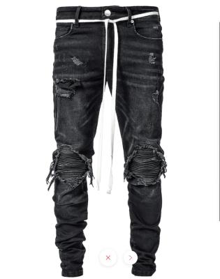 China QUICK DRY Mens Fashion Jeans Pants Ripped Jeans Mens Loose Fit Pants Custom for sale