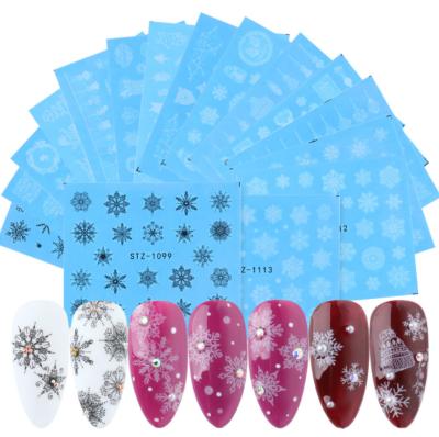 China Finger Nail Beauty Christmas Halloween Set Lace Black White Gold and Silver Tan Stickers for sale