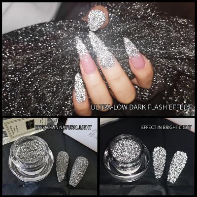 China Disco Eco-friendly Micro Crystal Instant Reflective Powder Diamond Nail High Shine Crystal Powder for sale