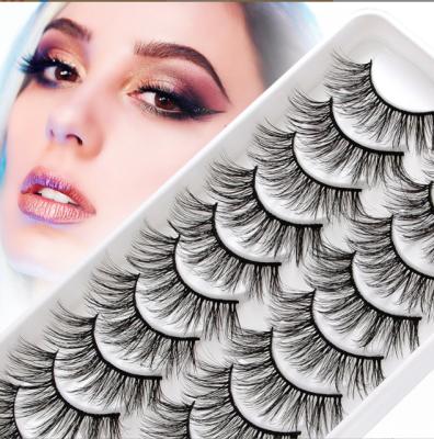 China 10 Pairs Fashion Hot Wholesale Natural 3D Cat Eye False Eyelashes for sale