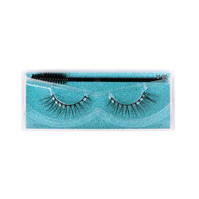 China Attractive Thick False 3D Eyelashes 1 Pair Color Card Series Eyelashes With V Cotton Plastic Thread Back False Eyelashes for sale