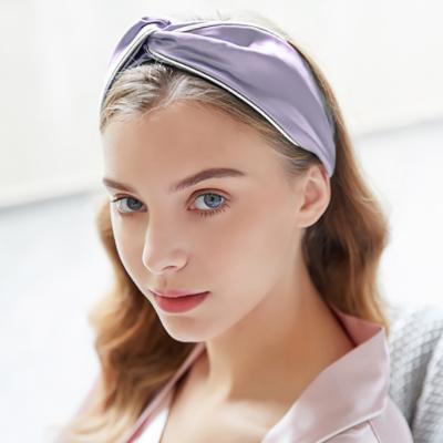 China Sporty Imitation Silk Net Red Face Wash Sports Women Wide Brim Cross Headband for sale