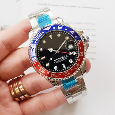 China Fashion Style Day/Date Top Famous Brand Men's Watches GMT Watch Men Classic Luxury Stainless Steel Wristwatches Gifts for sale