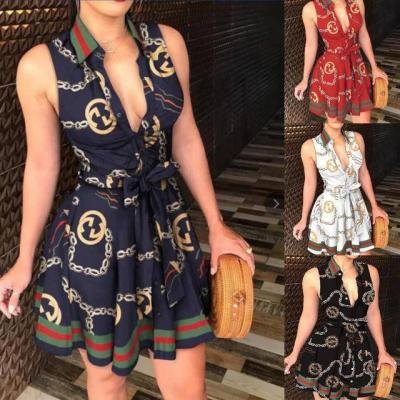 China New fashion women's clothing skirt print dress girls women party dresses hot style one-piece casual summer anti-static for sale