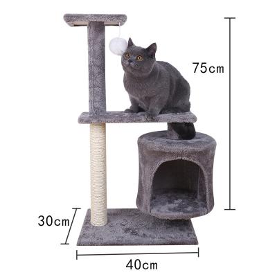 China Sustainable Gray Color Easy To Install Cat Tree With Deck And Scratch Posts for sale