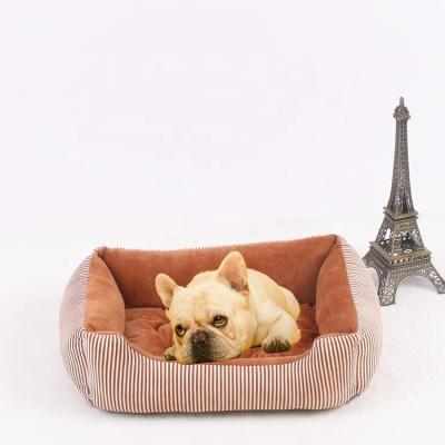 China Wholesale Breathable Waterproof Oxford Bottom Soft Washable Pet Dog Bed With Sofa Cushion for sale