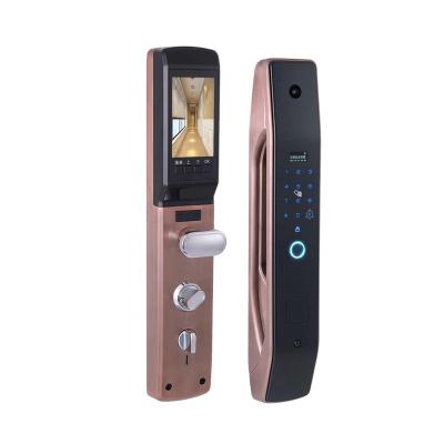 China Titanium Fingerprint Door Lock Alloy App Video Smart Control Home Safe Electronic Door Locks for sale