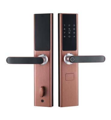 China Aluminum Alloy Smart Biometric Fingerprint Door Lock Wifi Code RFID Card Key Electronic Digital Lock For Home Security for sale