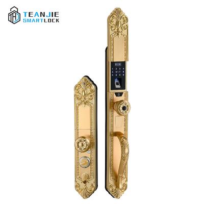 China Villa Classic Zinc Alloy Full Automatic Biometric Fingerprint Style Digital Fingerprint Entry Keyless Smart Door Lock for sale